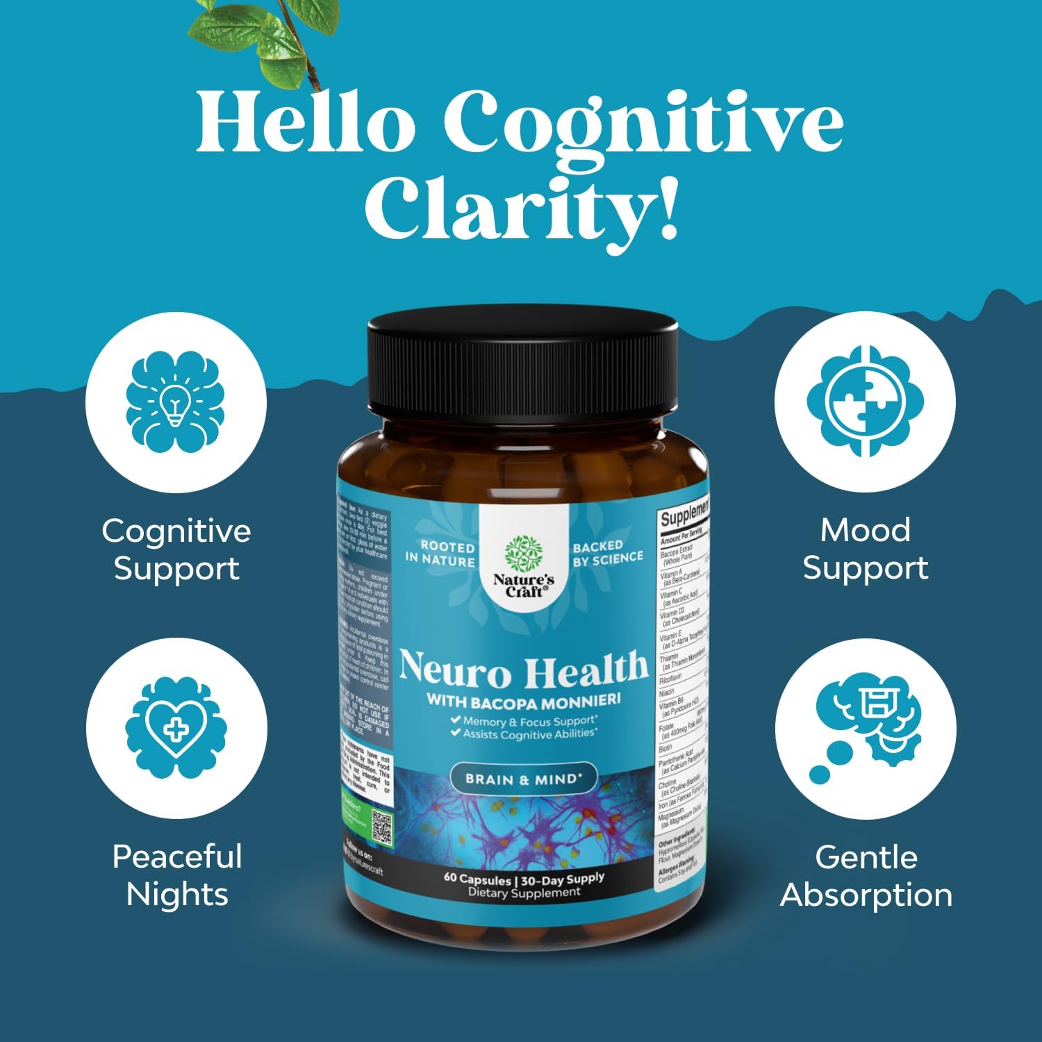 Nootropic Brain Supplement for Memory and Focus Support