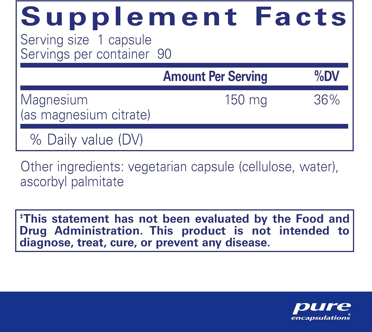 Pure Encapsulations Magnesium 90 Capsules